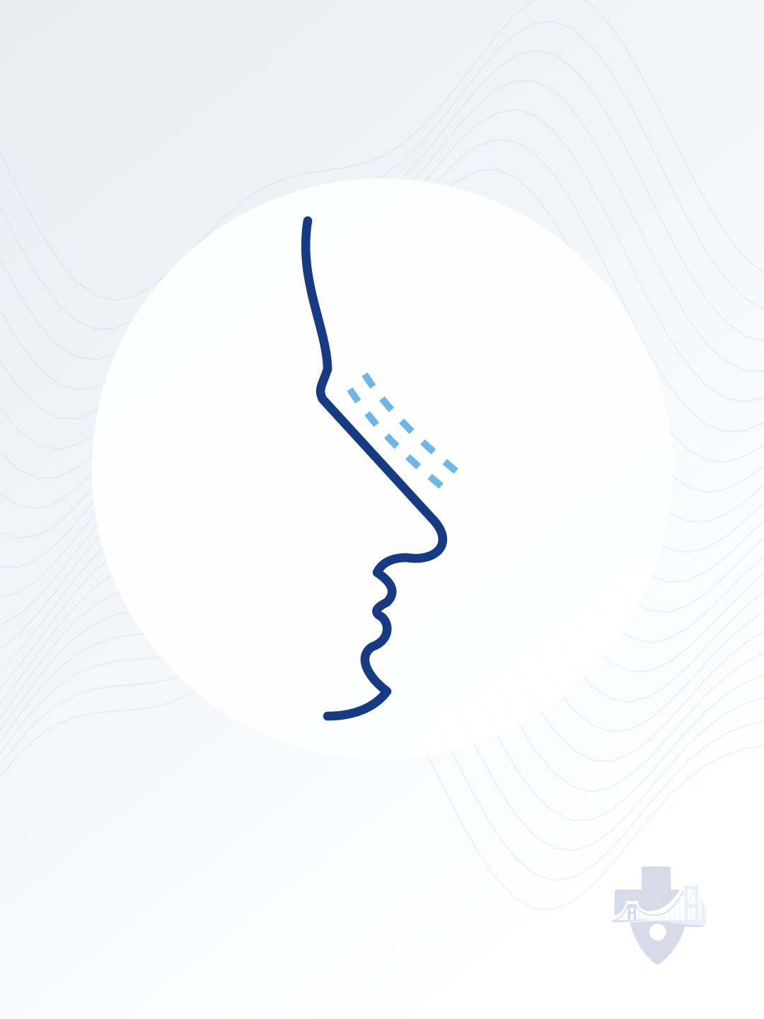 Illustration of a nose profile for rhinoplasty